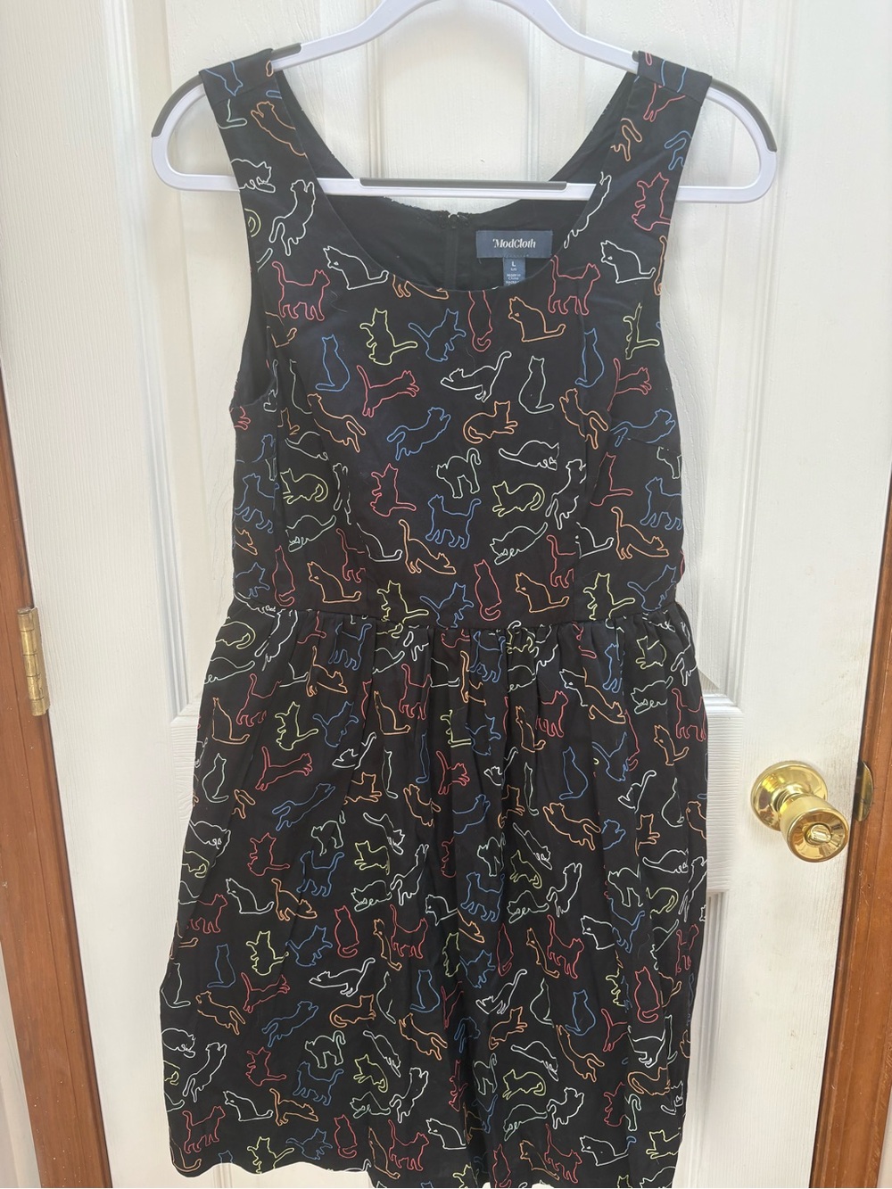 ModCloth Black Cat & Retrolicious Cat Pumpkin Print A-Line Dresses - Picture 2 of 11